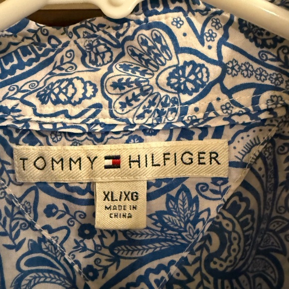 Tommy Hilfiger Blue Paisley Men's Shirt - Picture 5 of 7